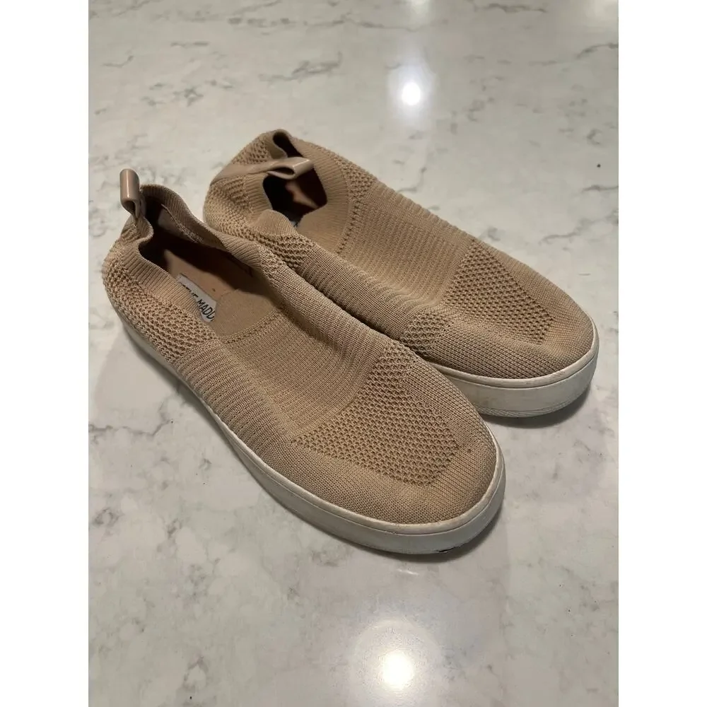 Steve Madden Women’s Beale Stretch Platform Upper Slip On‎ Shoes Size 7.5 Beige